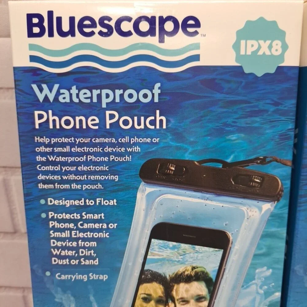 (2 pack) Bluescape Universal Waterproof Phone Pouch; Black & Clear‎